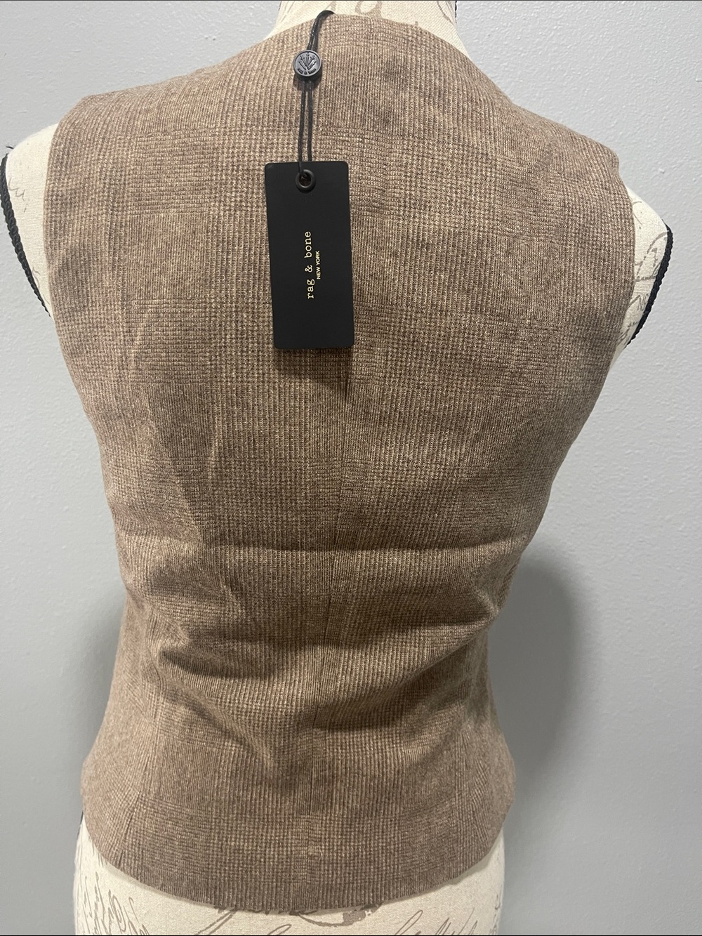 Rag&Bone Brown Button-Front Ribbed Vest - Picture 3 of 7